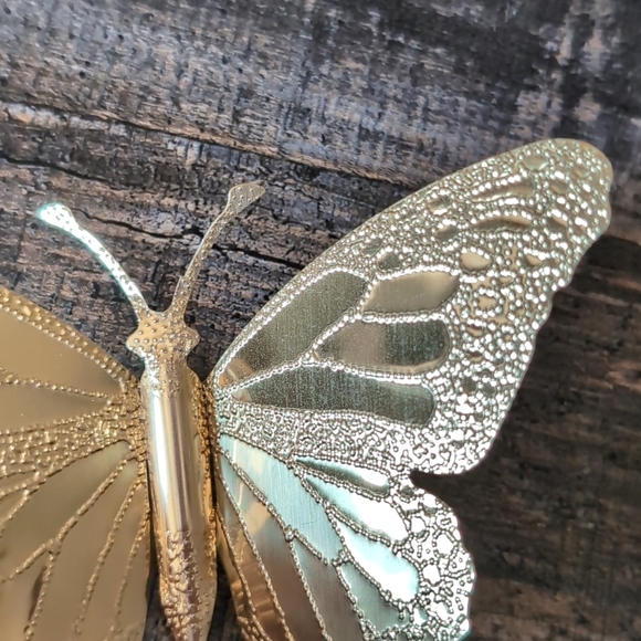 🦋Vintage Brass Home Interior Butterflies Set of Three - Picture 7 of 8
